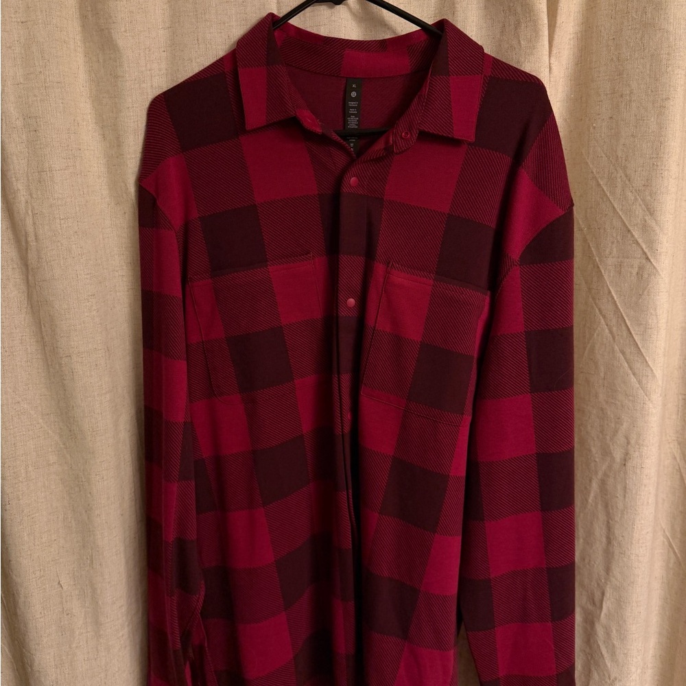 lululemon athletica Red and Black Checkered Men's Shirt